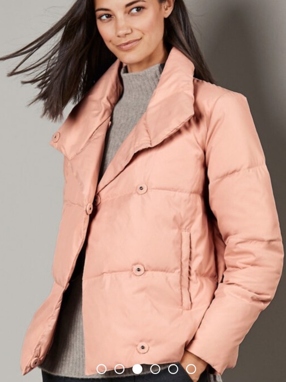 Garnet Hill Women's Short Puffer Coat - Blush Pink